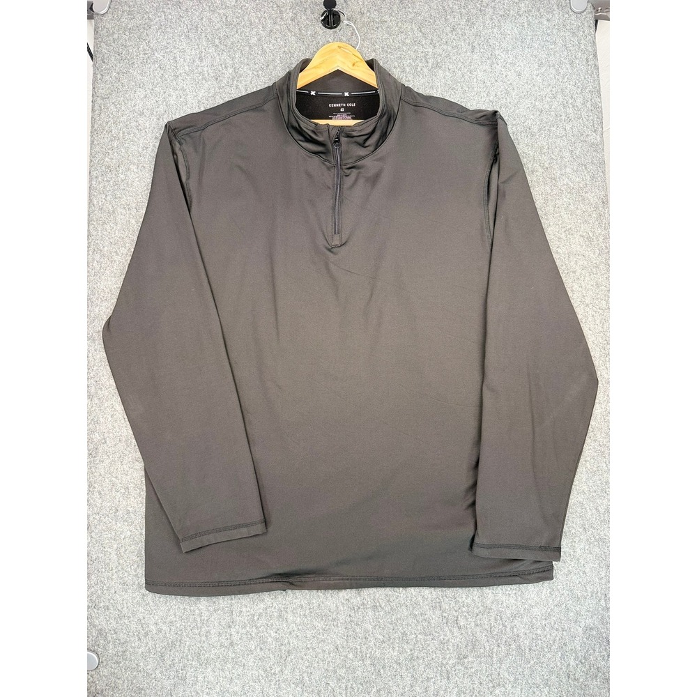 Kenneth Cole Mens 4X Black Quarter Zip Pullover Activewear KHXC80BLK